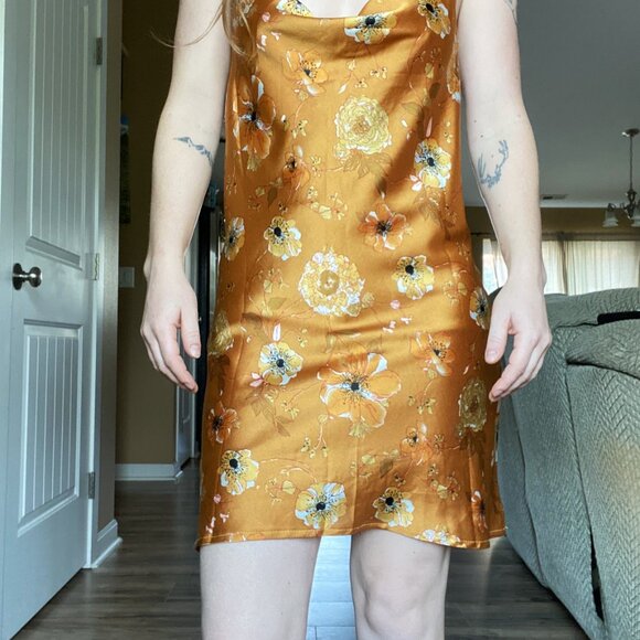 Floral Silk Dress - Picture 1 of 4